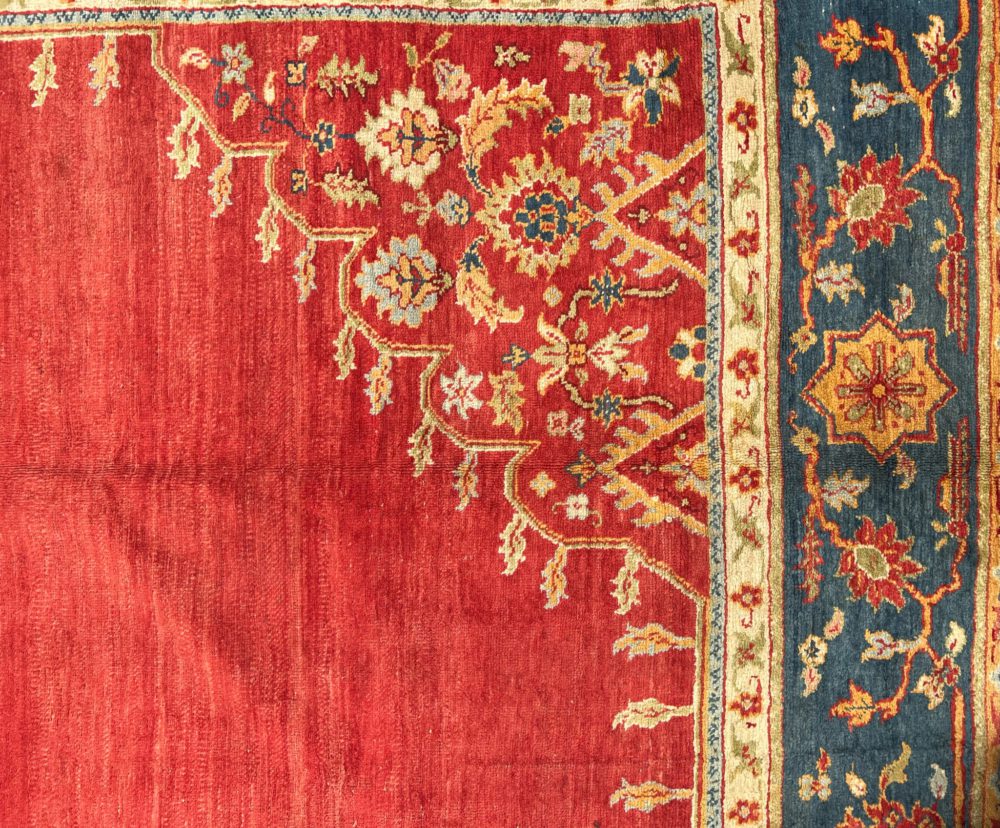 05784 antique oushak turkish red blue yellow 11-5x15 cu | manoukian rugs™