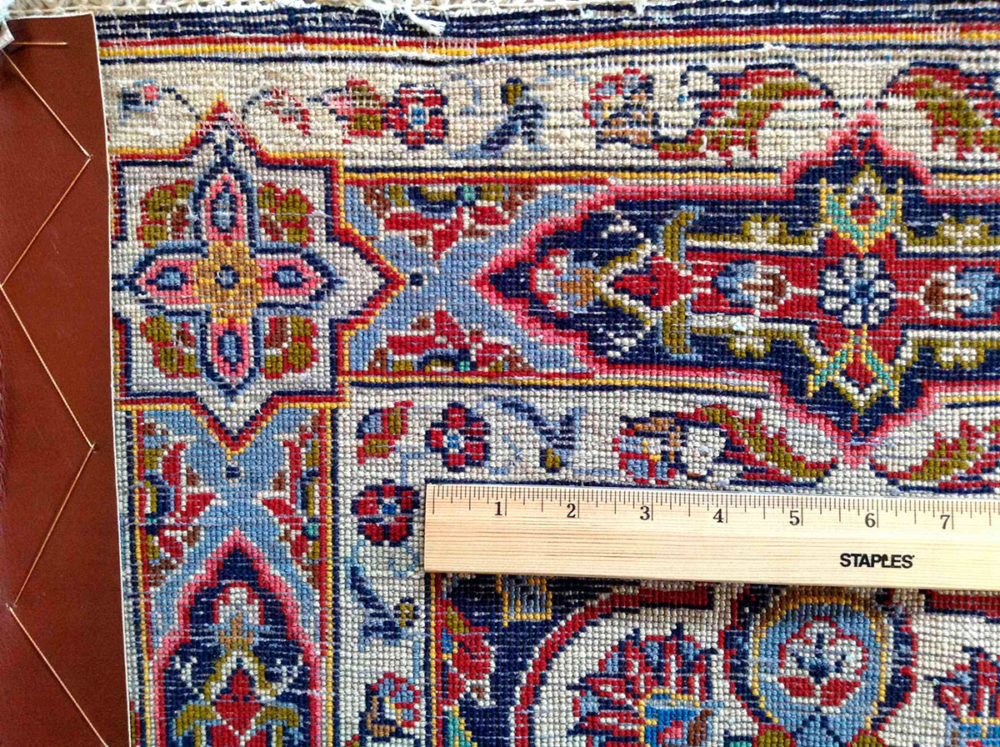 Keshan Persian Blue Red White 9-9x17-1 | Manoukian Rugs™ back