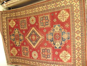 Kazak Afghan Red Natural Blue 10-2x14 full | Manoukian Rugs™