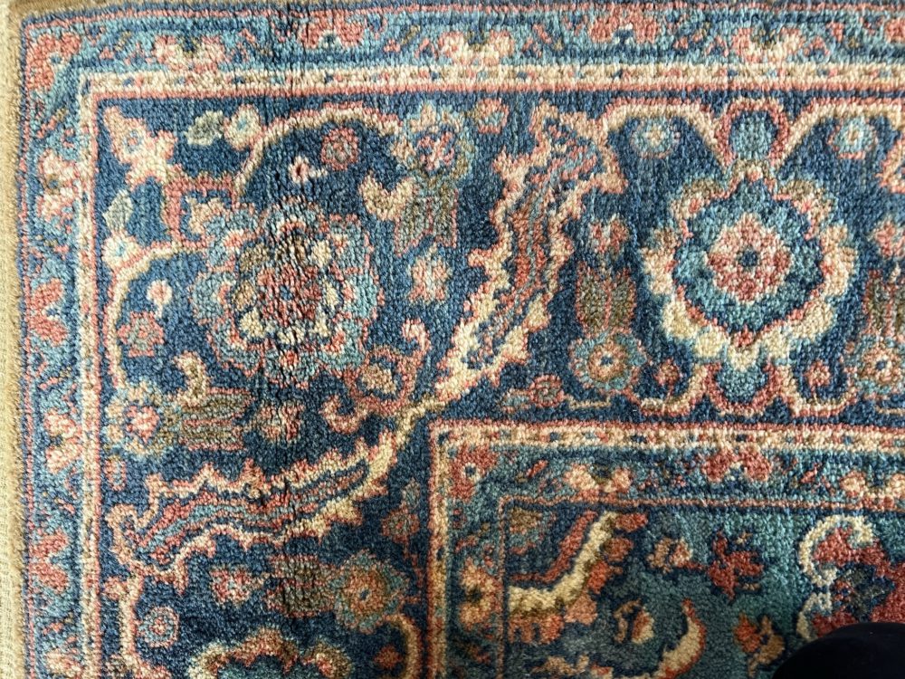 06737 American Serapi Design Karastan Blue Red Natural 5-9x9 | Manoukian Rugs™