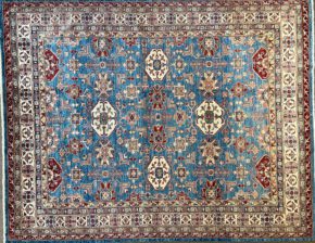 T-253 Super Kazak Blue Natural Red 8-1x10-3 | Manoukian Rugs™