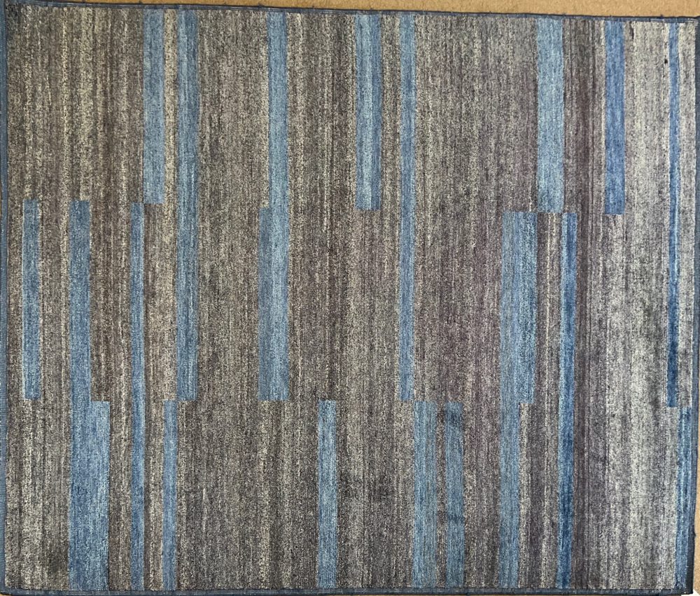 Contemporary Indian Gray Blue White 8x10 | Manoukian Rugs™